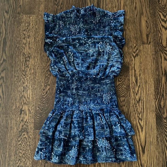 Aqua flutter mini dress - Picture 1 of 3